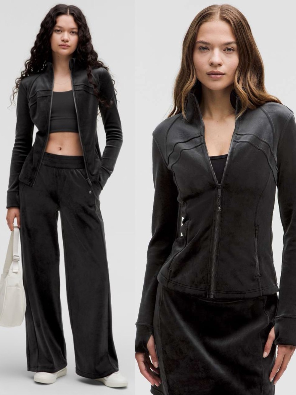 Lululemon Velvet Define Jacket and Scuba Mid-Rise Wide-Leg Pant Track Set